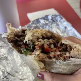 Carne asada burrito - two scoops of carne asada!