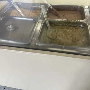 Rice, beans, and Chile verde