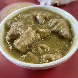 Half pound, $5.00'for chili verde.