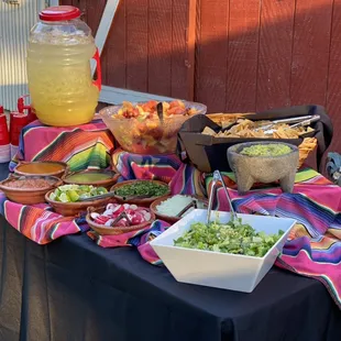 Check out our Agua de Pina, fresh fruit, and Mexican Caesar Salad!