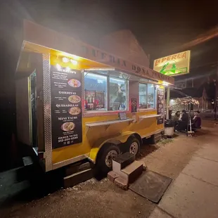 a food truck at night