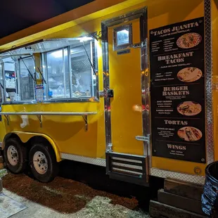 a yellow food truck