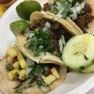 From left to right: Al Pastor, Barbacoa, Tripas Doradas