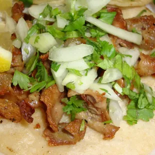 Tripa Tacos Up close from Tacos Junior, #5 @9277 N. Federal Blvd, Denver, CO 80260.  February 22nd 2014 visit.