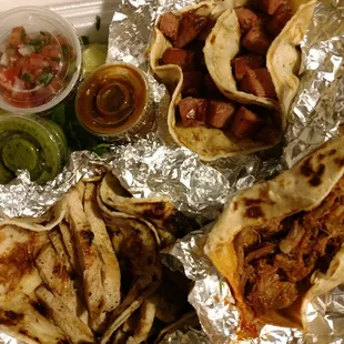 Sausage, chicken fajita &amp; birria tacos to-go