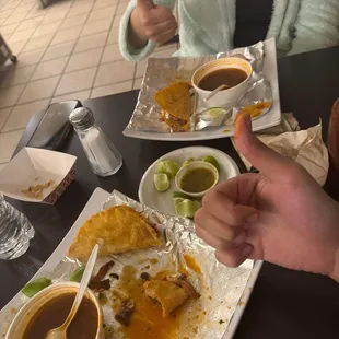 Birria tacos sin crema &amp; no veggies