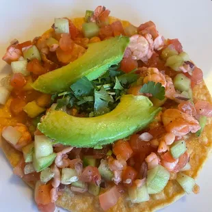 Shrimp ceviche tostada