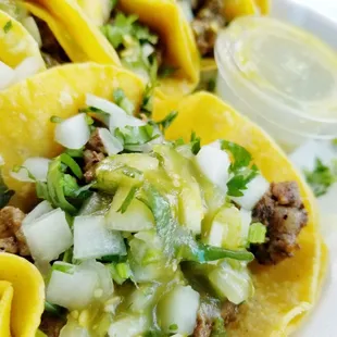 a close up of a taco