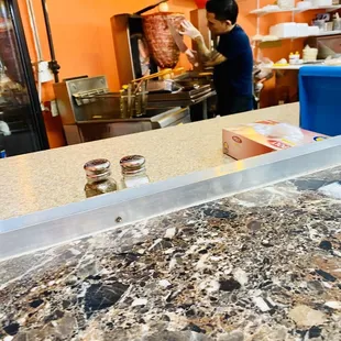 a man preparing food