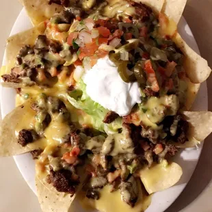 Beef nachos