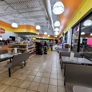 the interior of a taco shop