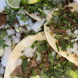 Steak Tacos on flour tortillas