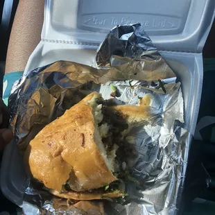 Steak torta, with cilantro and onions