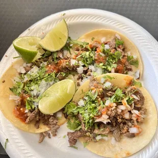 Corn tortilla steak tacos!