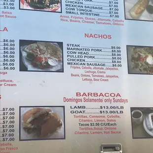 sushi and sashimi, menu