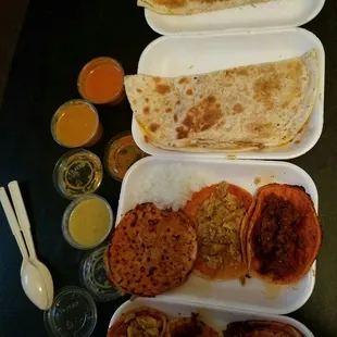 a variety of mexican food