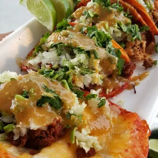 a close up of a taco