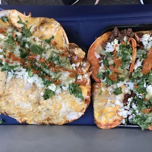 The La Bomba Grande - 2 tacos / mulita / quesadilla! - $12 food opened so I can add condiments! :)