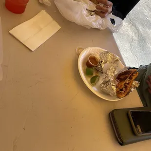 A torta and a burrito