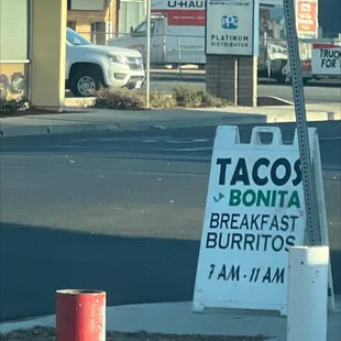 Breakfast Tacos 7 am to 11am