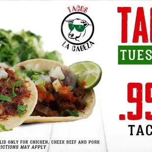 gotta have it on tuesday - taco tuesday at our restaurant