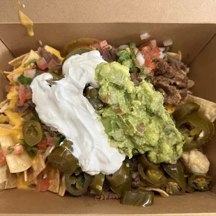 Their Asada Nachos delivered! Chips were still crunchy - too much sour cream though.