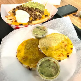 Asada Fries and Asada mulita