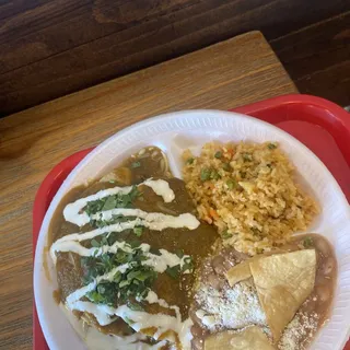 Two(2) enchilada verde