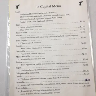 menu
