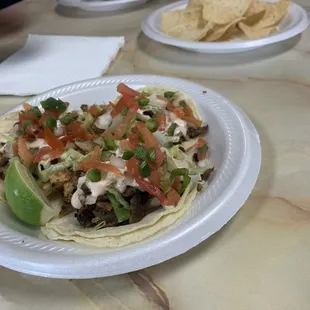 two plates of food on a table