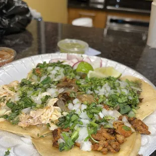 a plate of mexican food