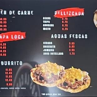 Menu as of September 2024 (p. 2)