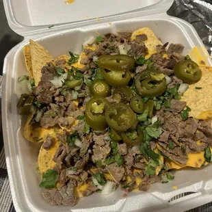 Carne asada nachos