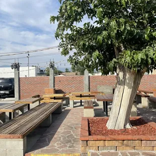 Patio area with lights