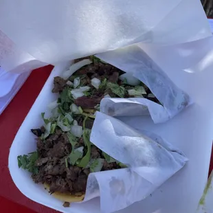 They made us pay for extra tacos. Just thankful they taste amazing