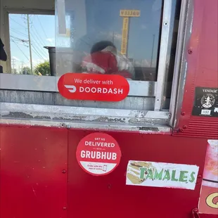 a red food truck