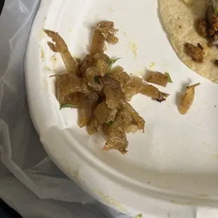 Fat from one taco of carnitas. Nasty.