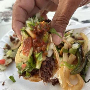 Cabeza taco has a lot of meat