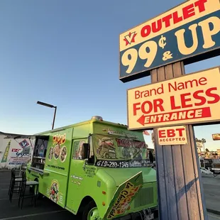 Parked by the 99¢ store, but this truck has better bargains!