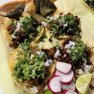 The sides are great. Nopales, Grilled Onions, and Limes