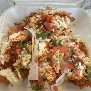 Demolished four fish tacos