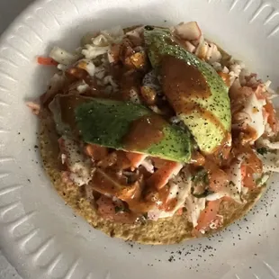 Ceviche mixto tostada