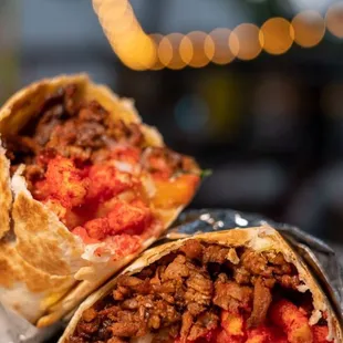 LA style burrito with Hot Cheeto!