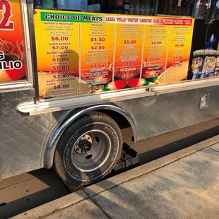 Menu taco truck