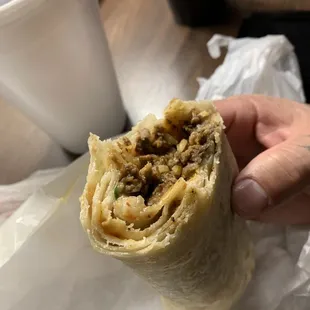 Asada burrito fresh tortilla