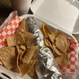 Burrito lunch special (on GrubHub)