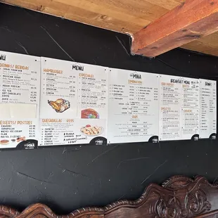 Menu as you walk in