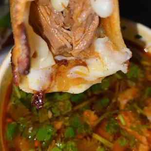 Taco de Birria w/ green chile &amp; broth