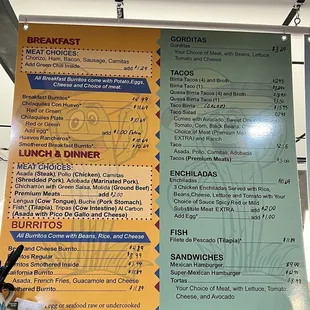 the menu