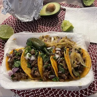 Asada Tacos with cilantro &amp; onions